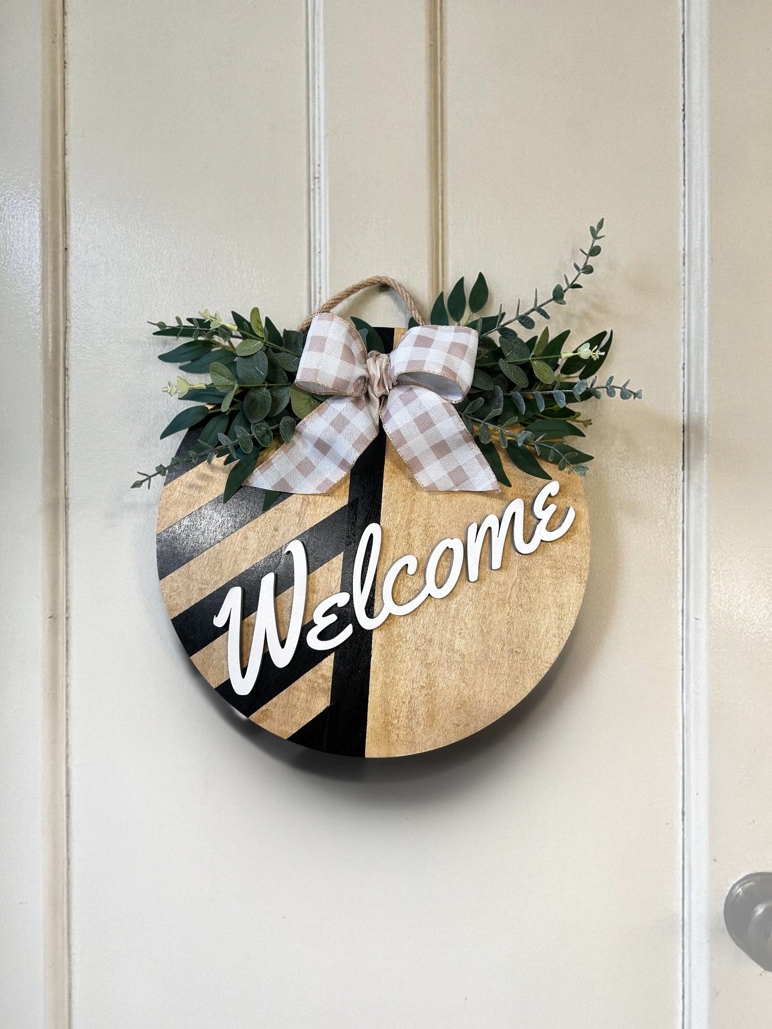 Stripped Welcome Door Hanger