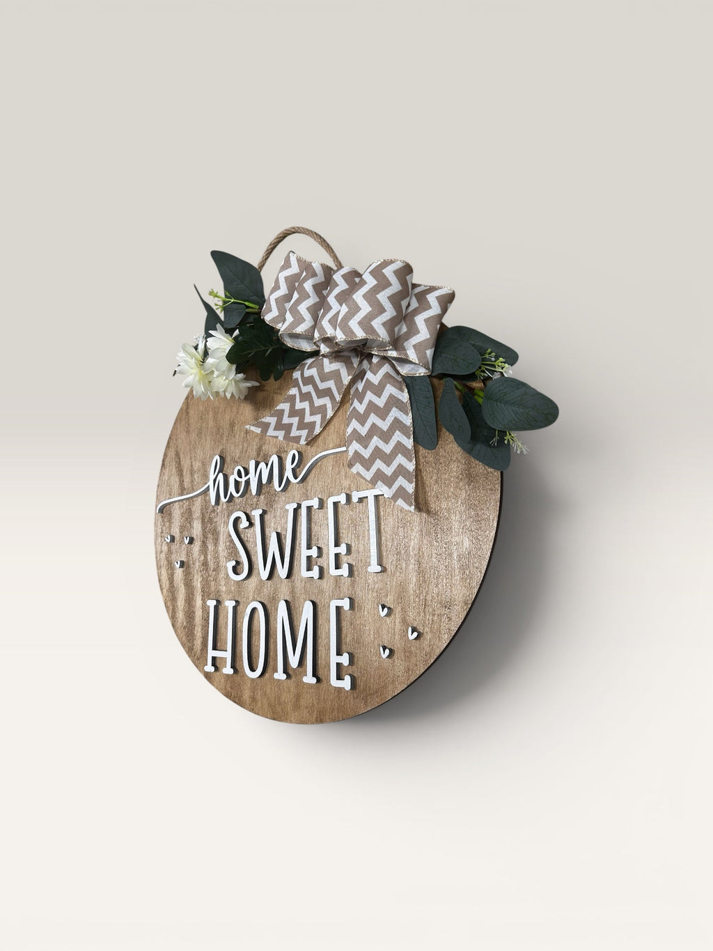 Home Sweet Home Round Wood Door Hanger