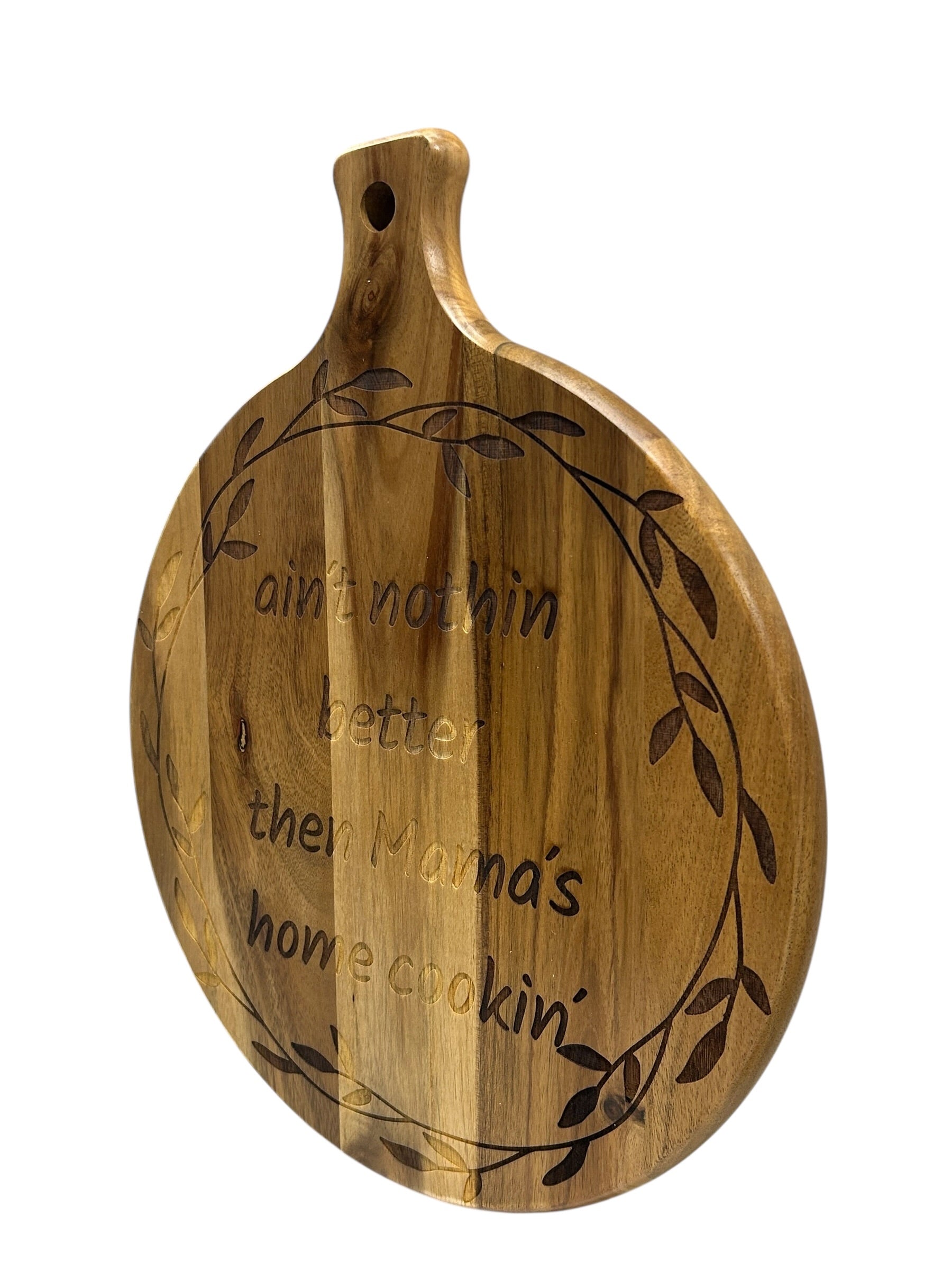 Custom Engraved Acacia Wood Round Cutting Board