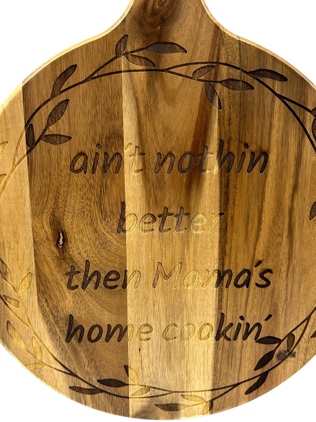 Custom Engraved Acacia Wood Round Cutting Board