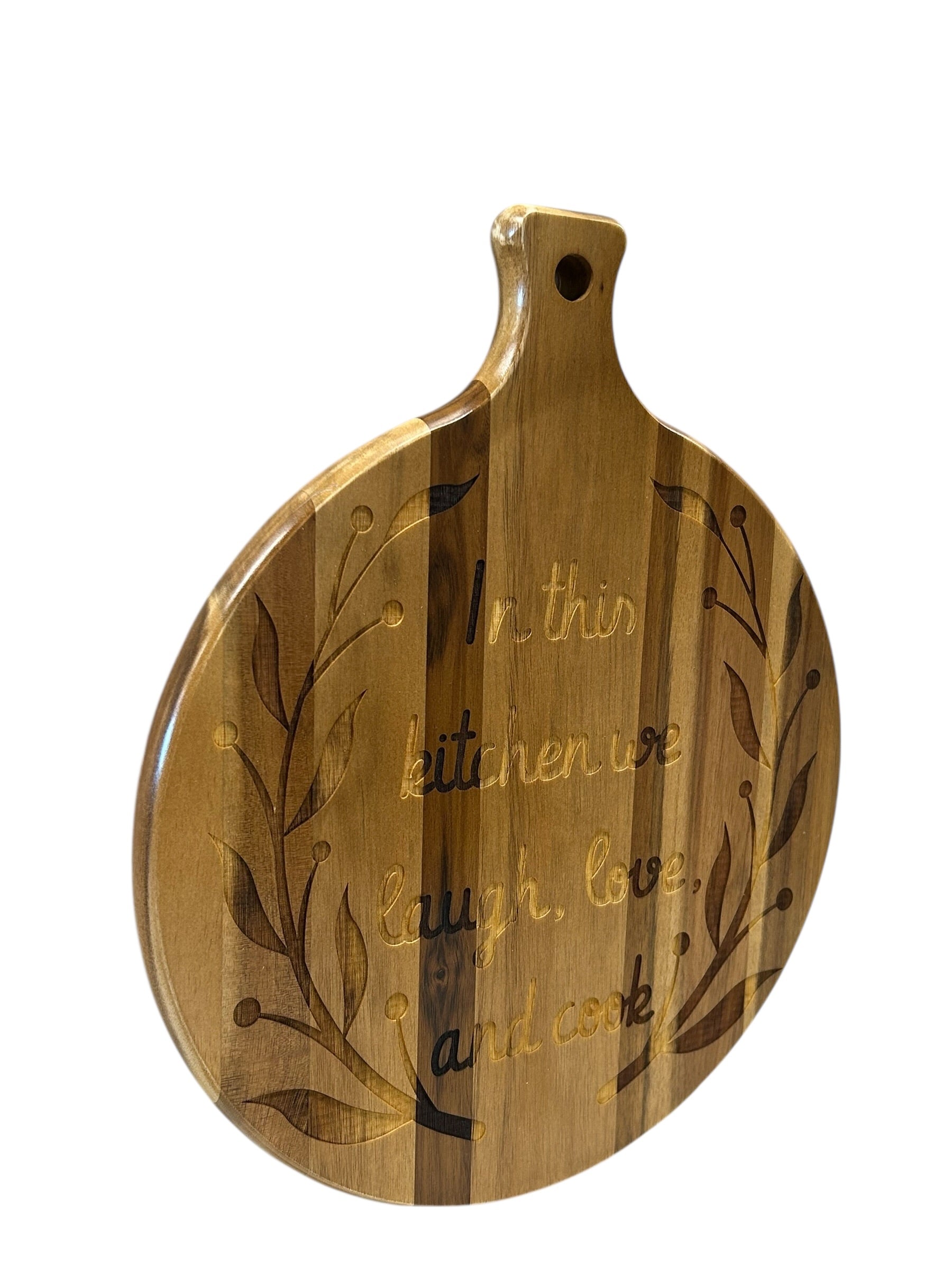 Custom Engraved Acacia Wood Round Cutting Board