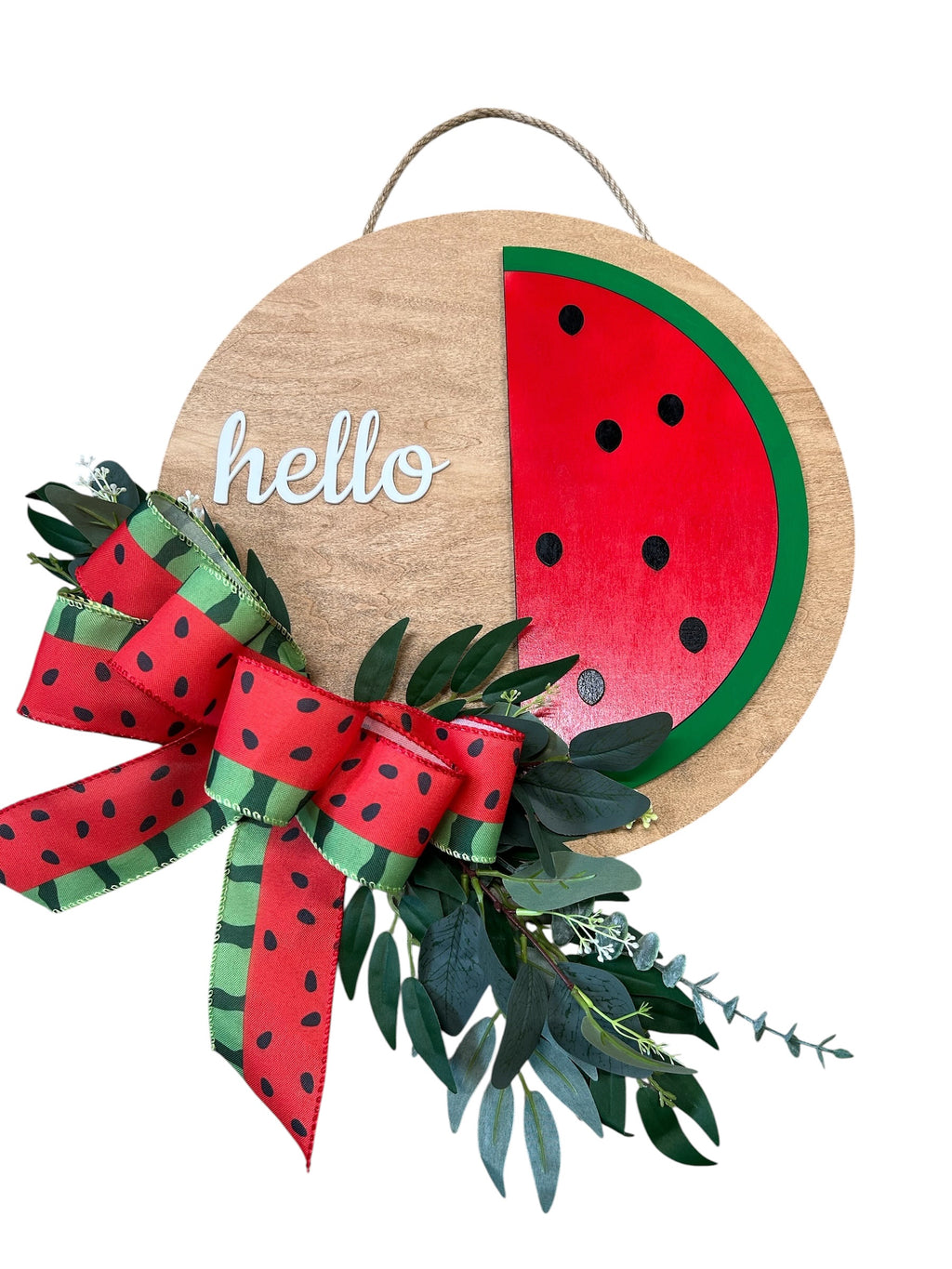 Bold Summer Watermelon Round Wood Door Hanger