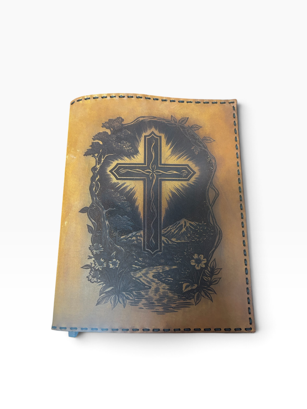 Living Waters Cross Laser-Engraved Leather Journal