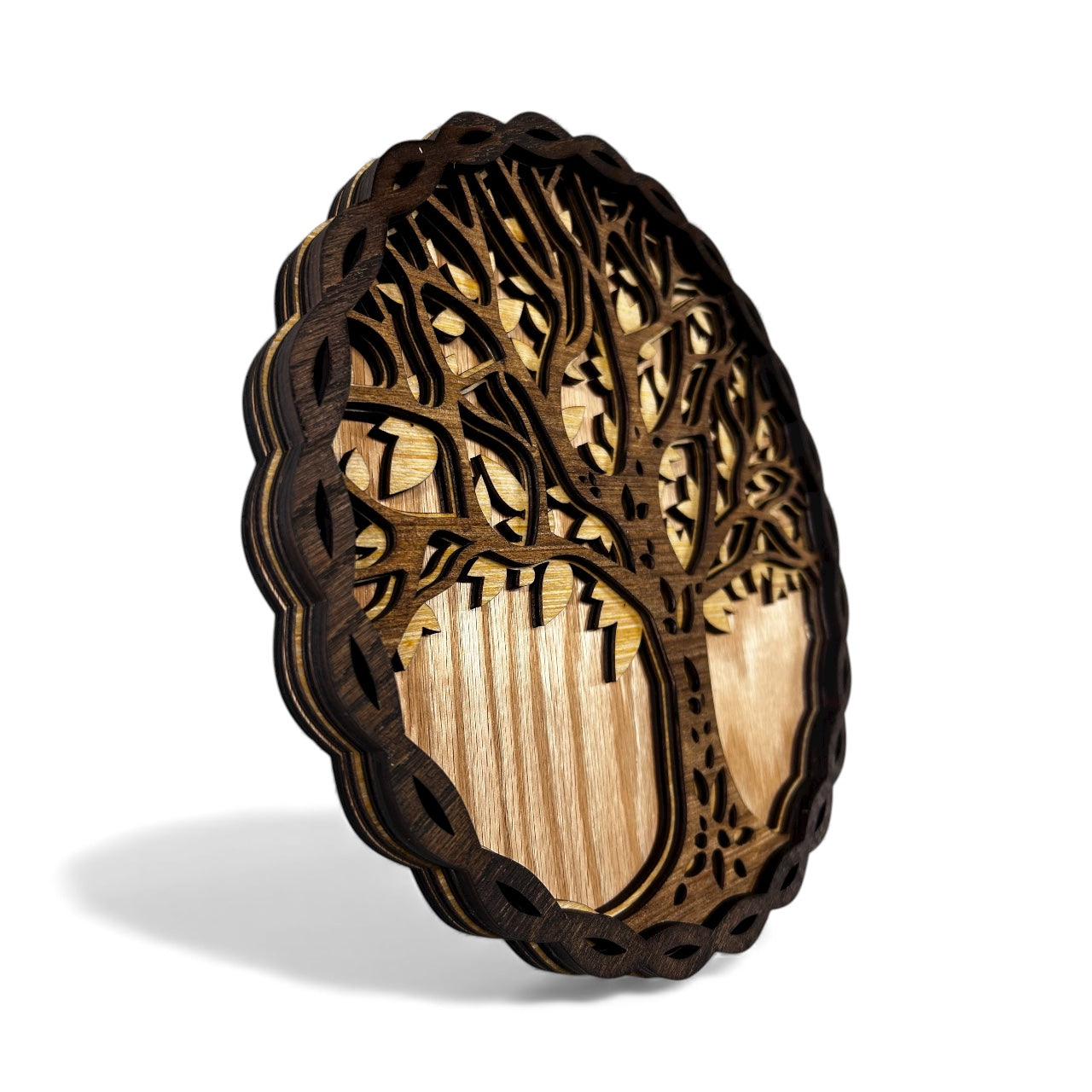 Back of scalloped round wood blank