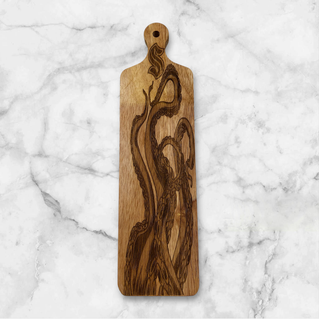 Custom Laser Engraved Acacia Wood Cutting Board 7x20"