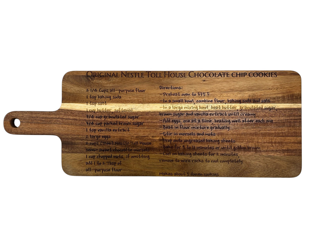 Custom Laser Engraved Acacia Wood Cutting Board 7x20"