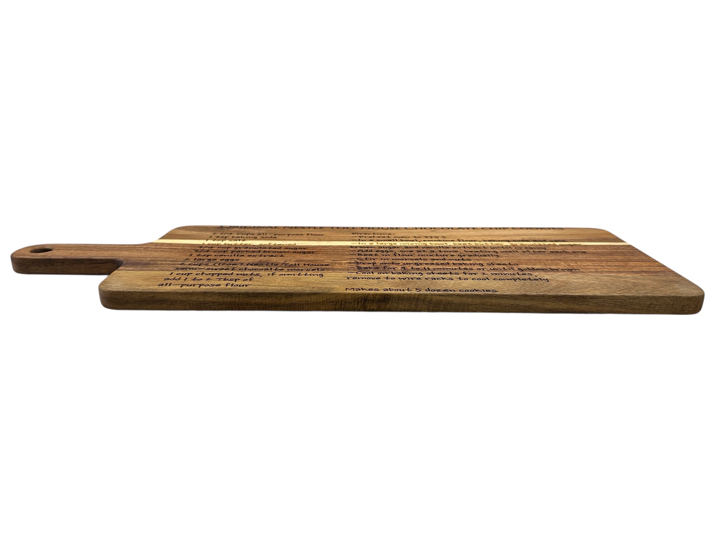 Custom Laser Engraved Acacia Wood Cutting Board 7x20"
