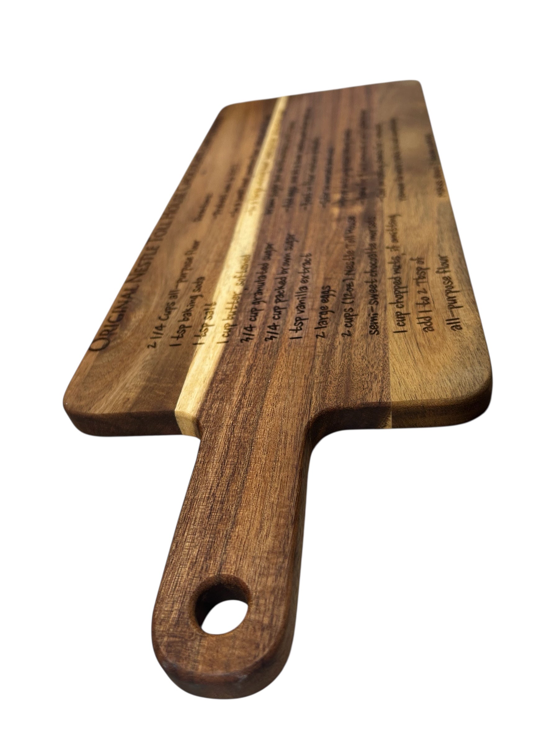 Custom Laser Engraved Acacia Wood Cutting Board 7x20"