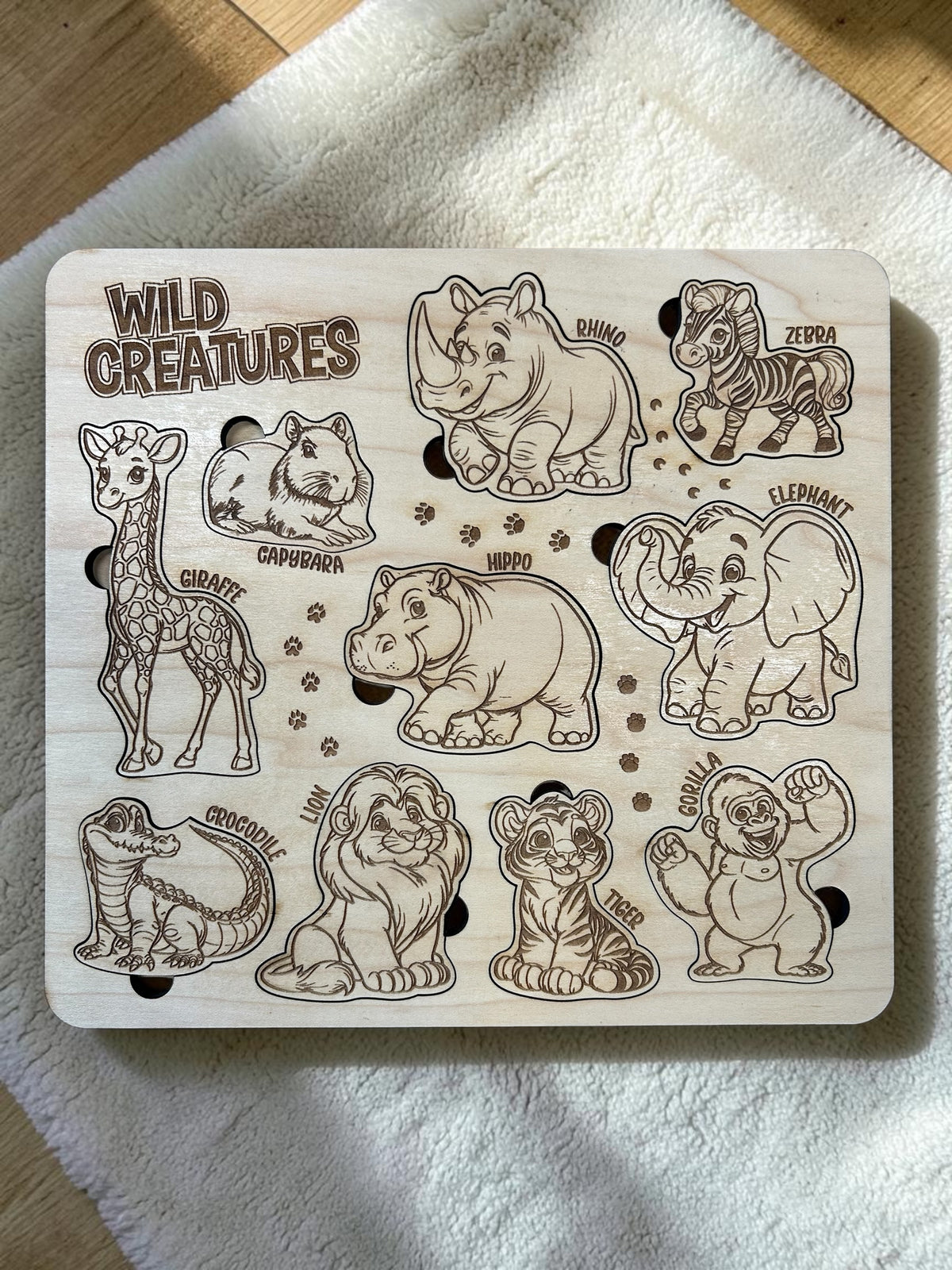 Wild Creatures Wooden Puzzle