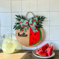 Summer Watermelon Round Wood Door Hanger