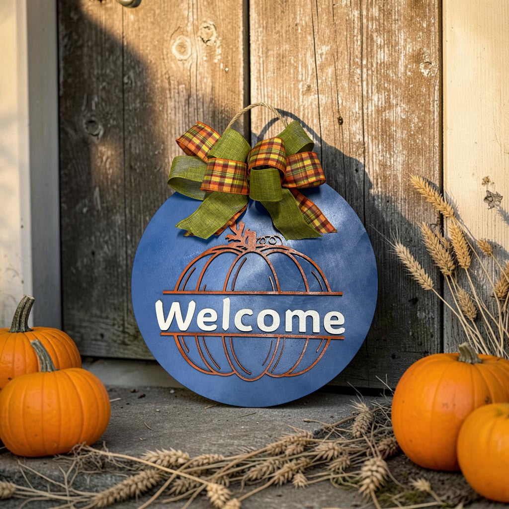 Welcome Fall Pumpkin Door Hanger