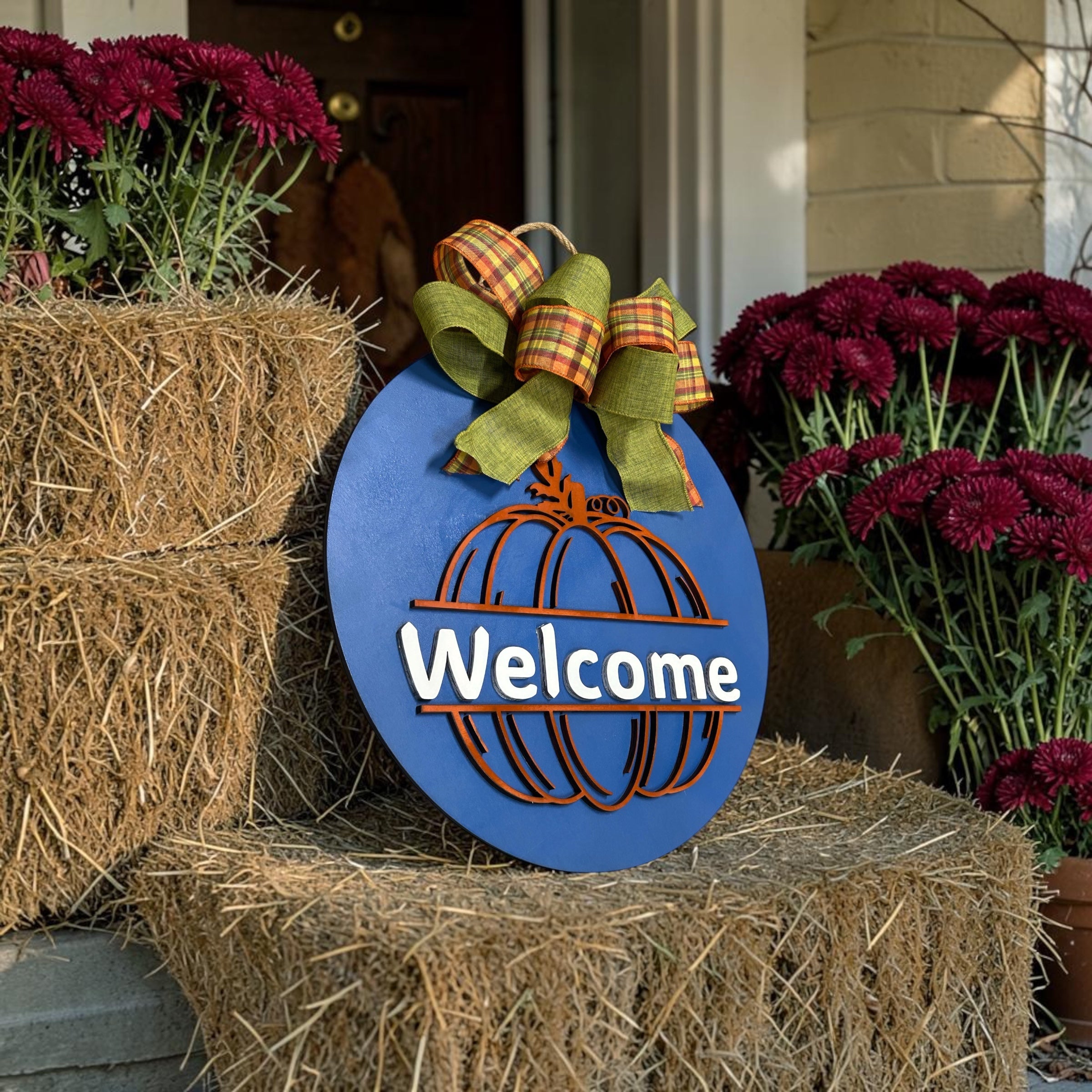 Welcome Fall Pumpkin Door Hanger