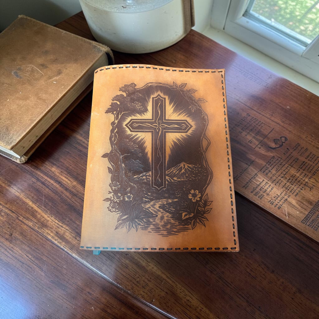 Living Waters Cross Laser-Engraved Leather Journal