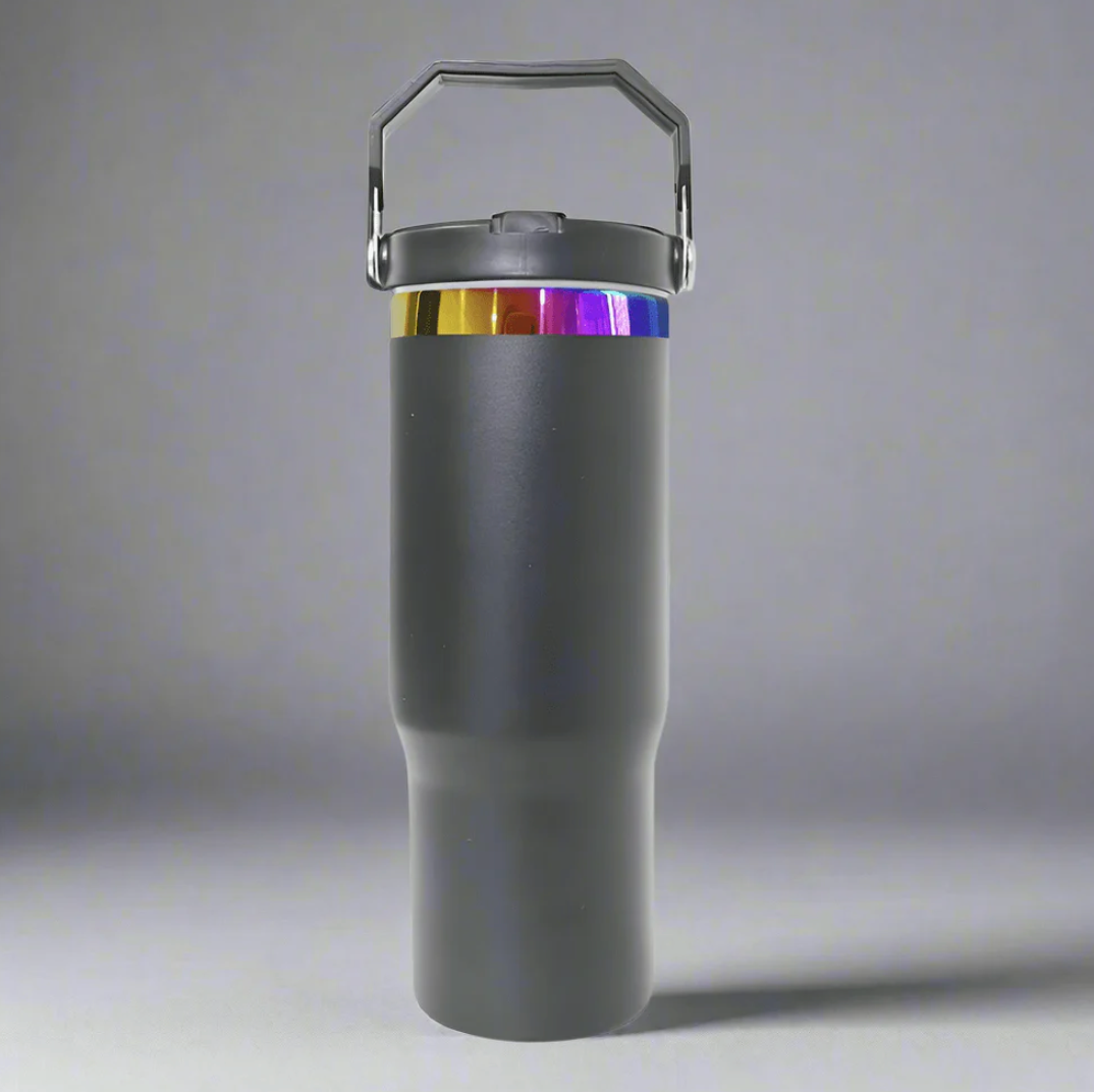 30oz Rainbow Plated Tumbler – Laser Engravable