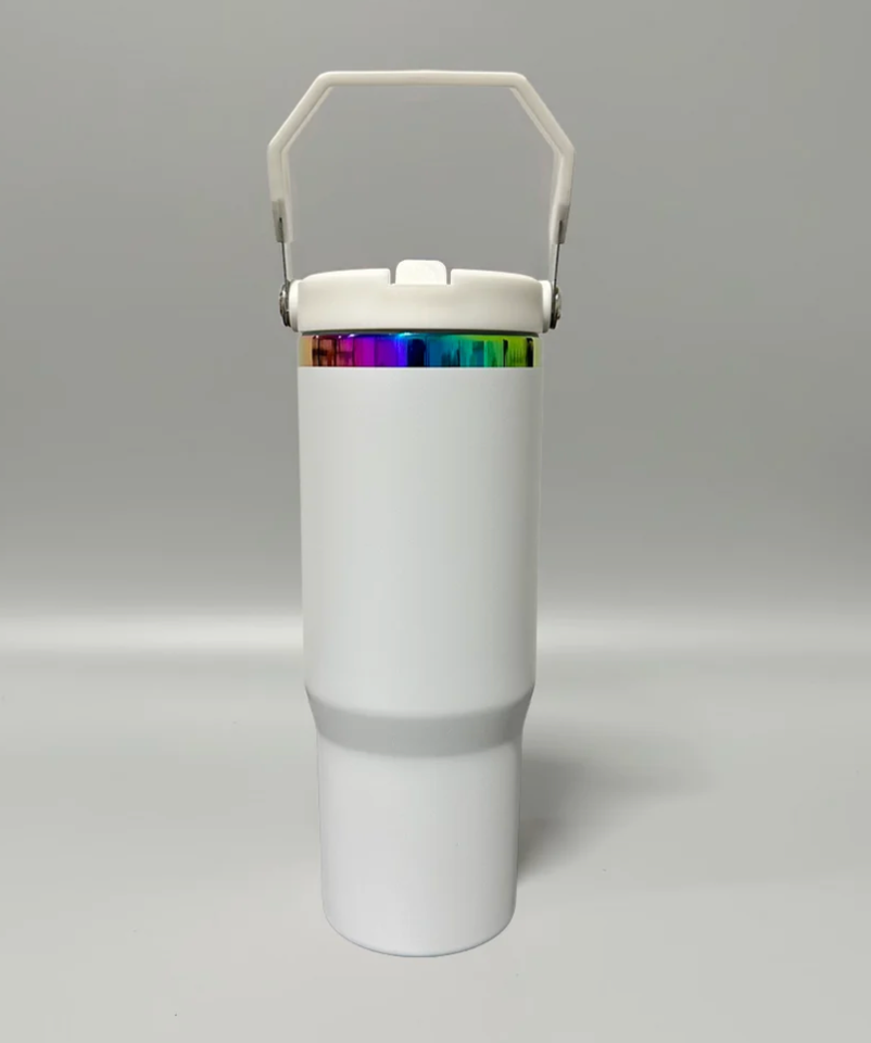 30oz Rainbow Plated Tumbler – Laser Engravable