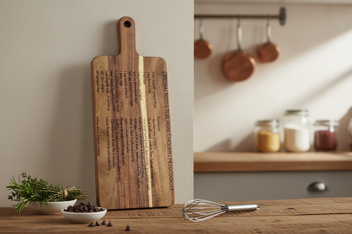 Custom Engraved Cutting Board - Kitchen Angle