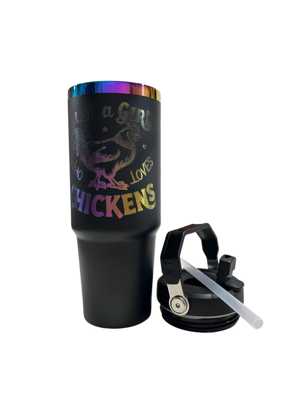 30oz Rainbow Plated Tumbler – Laser Engravable