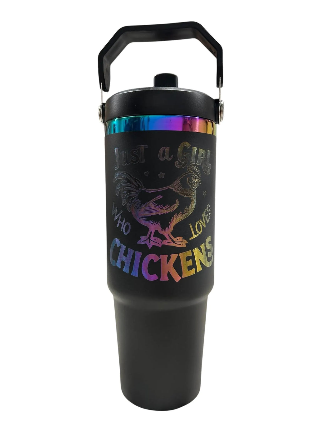 30oz Rainbow Plated Tumbler – Laser Engravable