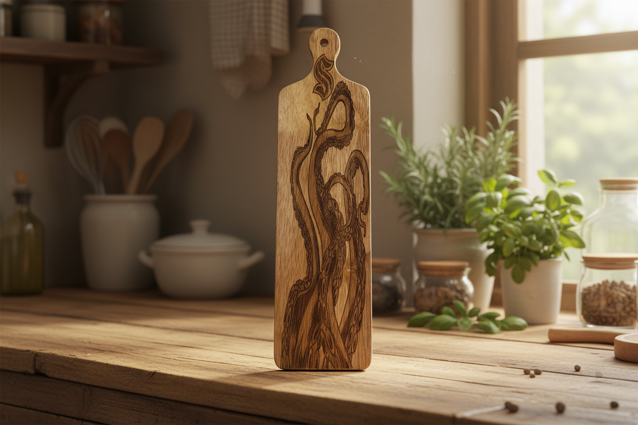 Laser Engraved Cutting Board - Kitchen Background